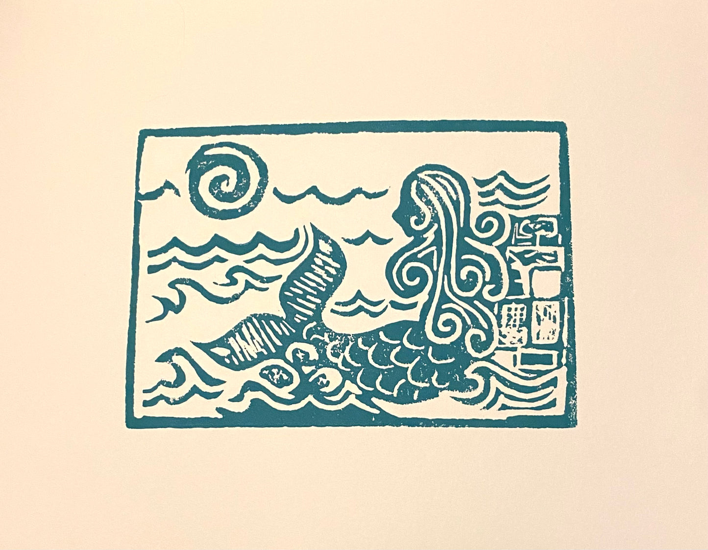 original block print - Mermaid