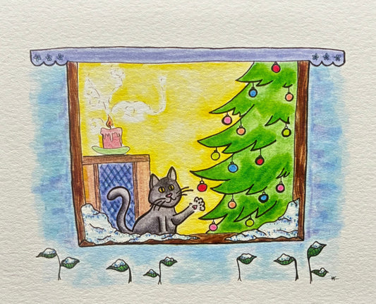 notecard - Kitty Christmas