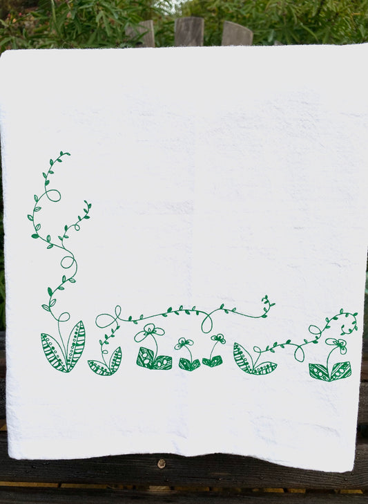tea towel - Green Flora