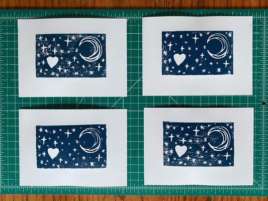 original block print - night sky